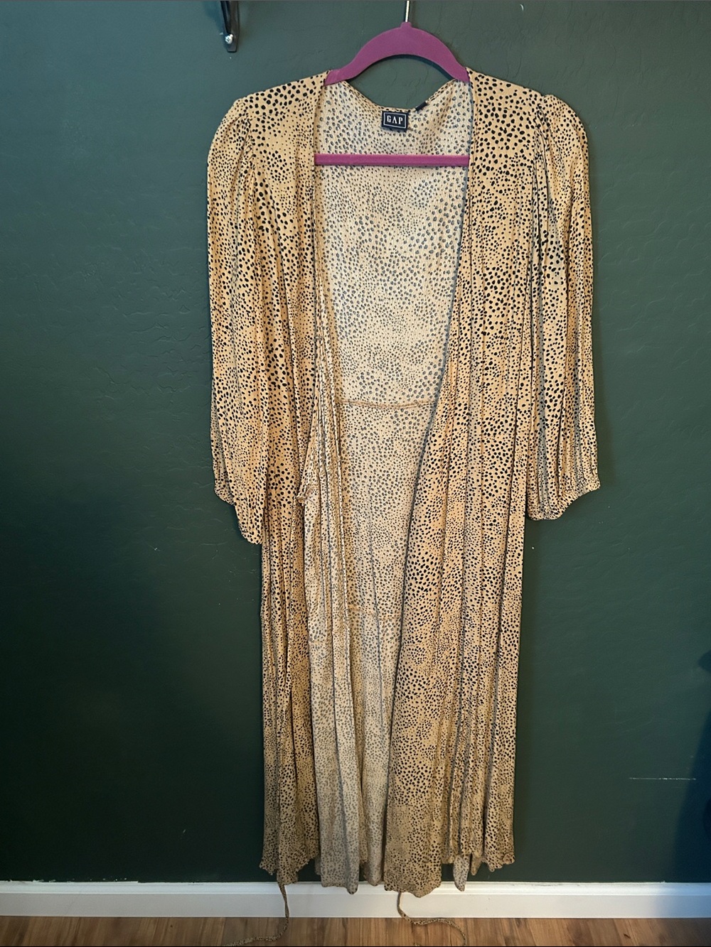 GAP Beige and Black Dotted Maxi Dress
